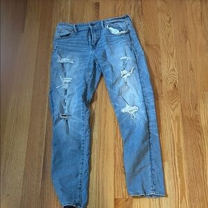American Eagle Outfitters Light Blue Distressed Skinny Jeans